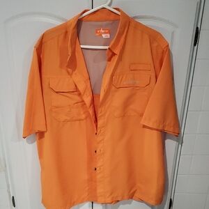 Hqbit Men's Orange Casual Button Down Shirt